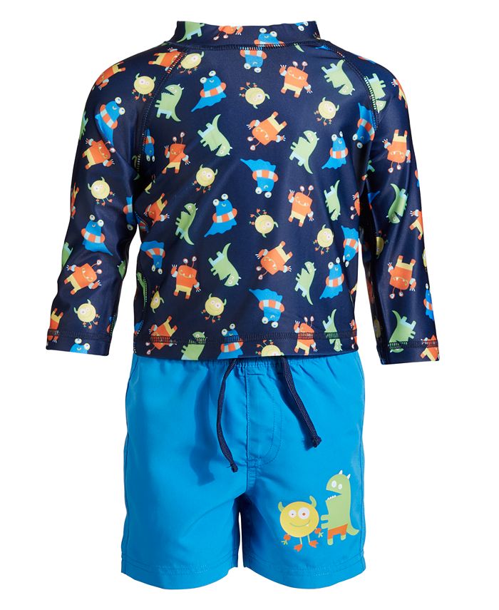 First Impressions Toddler Boys Monster Rash Guard Set, Created for Macy