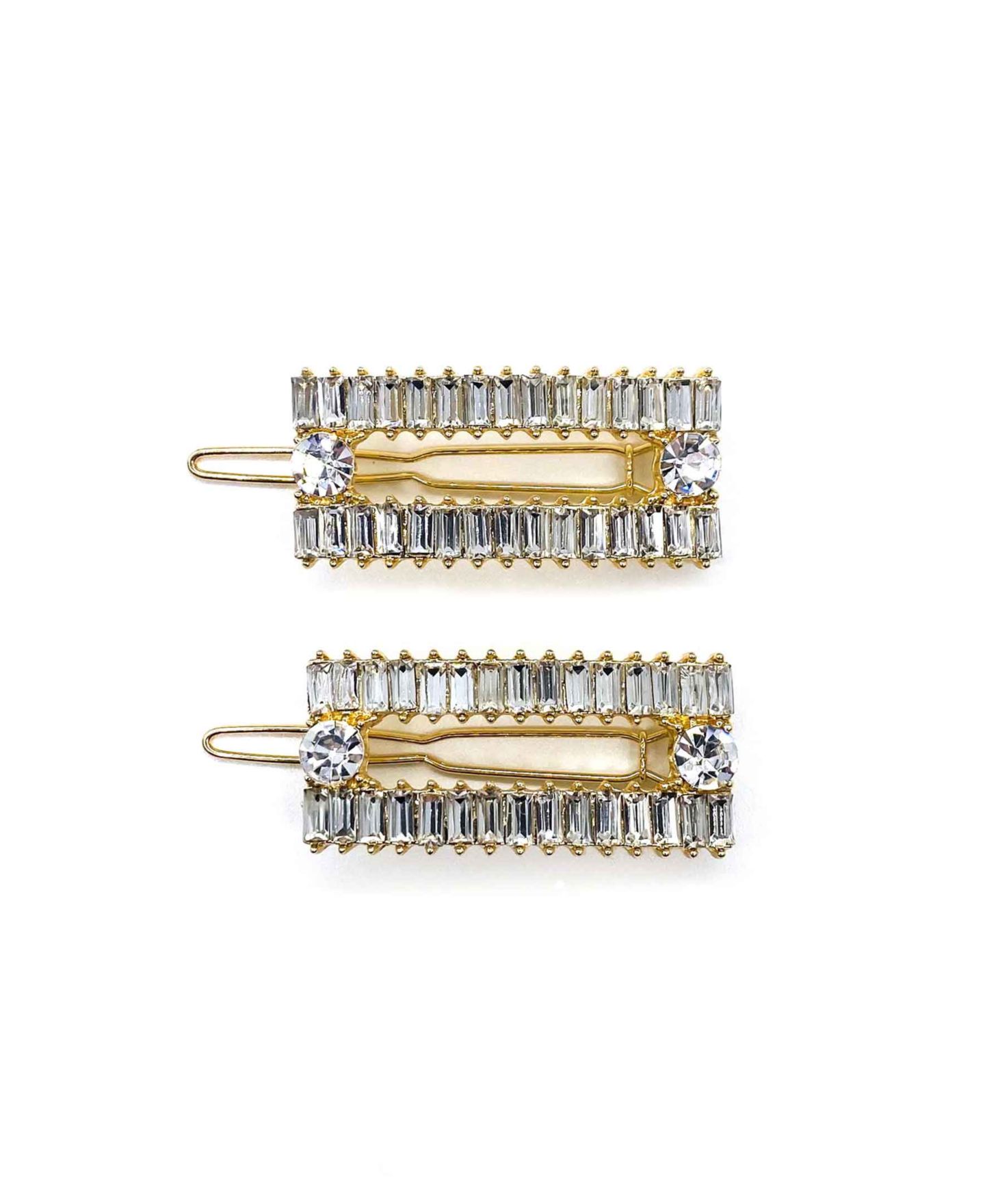 Женские аксессуары Soho Style Emerald Cut Rhinestones Barrette, Pack of 2 — фото 1