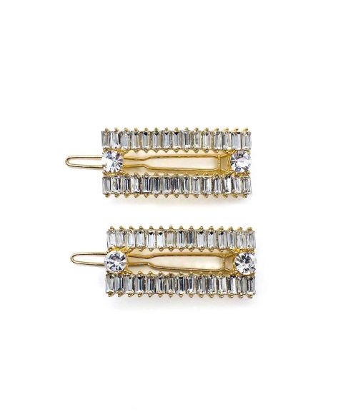 Женские аксессуары Soho Style Emerald Cut Rhinestones Barrette, Pack of 2