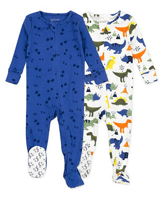 Mac & Moon Baby Boys Dinosaur Footed Pajama, 2 Pack & Reviews - Pajamas ...