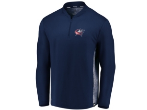 Majestic Men's Columbus Blue Jackets Iconic Transit Quarter-Zip Pullover