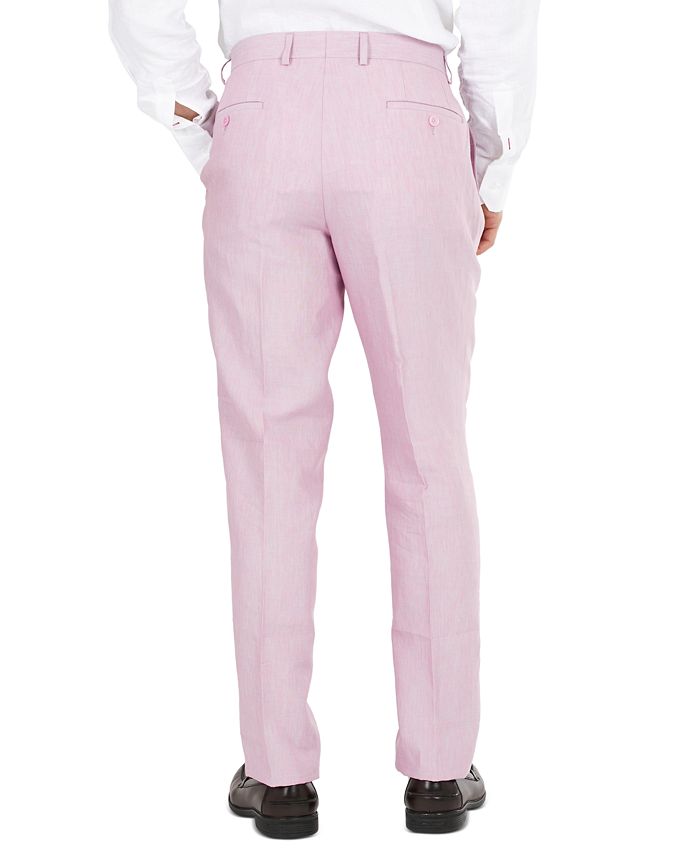Bar III Men's SlimFit Pink Linen Suit Pants, Created for Macy's