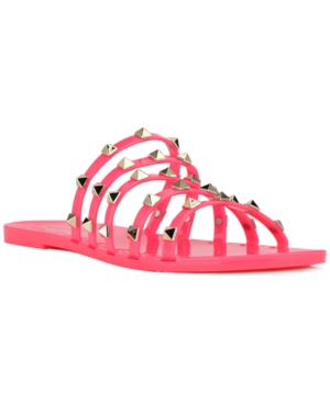 Nine West Women's Charli Flat Slide Jelly Sandals Women's Shoes