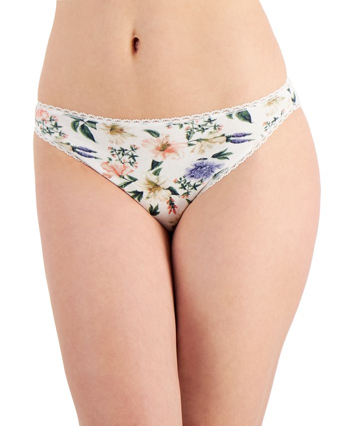 Charter Club Women's Floral-Print Cotton Bikini Underwear, Created for  Macy's - Macy's