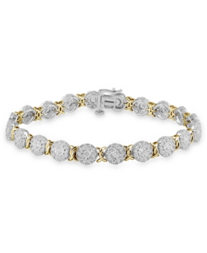 Macy's Diamond Tennis Bracelet (4 Ct. T.w.) In 10k White & Yellow Gold