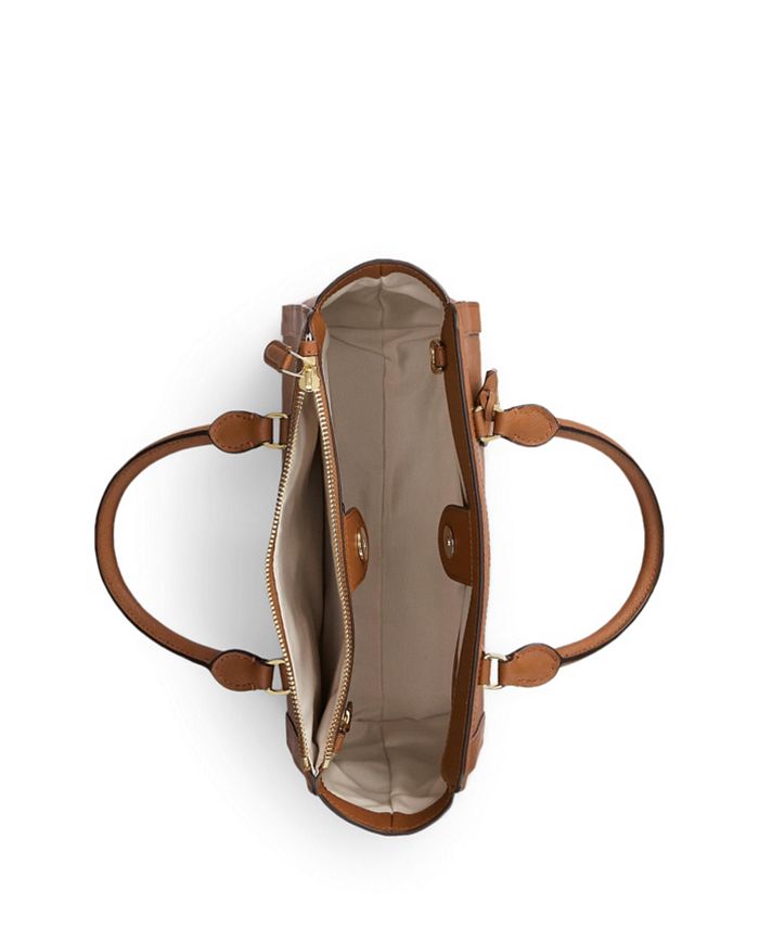 Lauren Ralph Lauren Crosshatch Leather Medium Brooke Satchel & Reviews