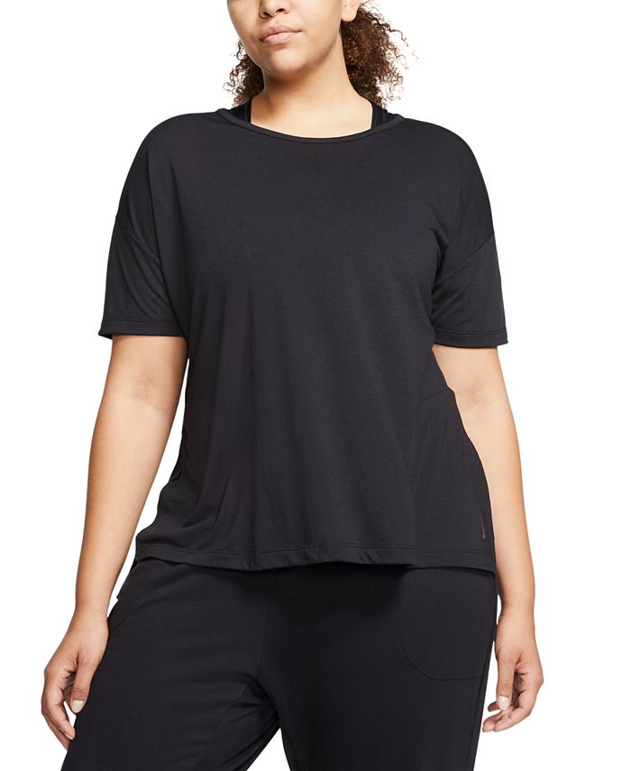 Nike Plus Size Short-Sleeve Yoga Top - Macy's