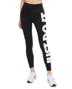 Nike Women's  Sportswear Essential High-waisted Graphic Leggings In Black/white