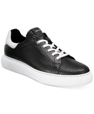 mens perforated leather sneakers