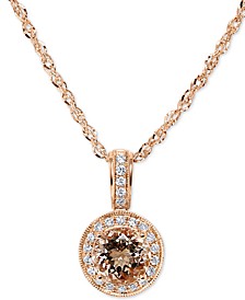 Morganite (2-1/2 ct. t.w.) & Diamond (1/3 ct. t.w.) 18" Pendant Necklace in 14k Rose Gold