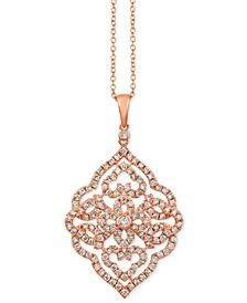 Nude Diamond™ Filigree 18" Pendant Necklace (1-1/5 ct. t.w.) in 14k Rose Gold