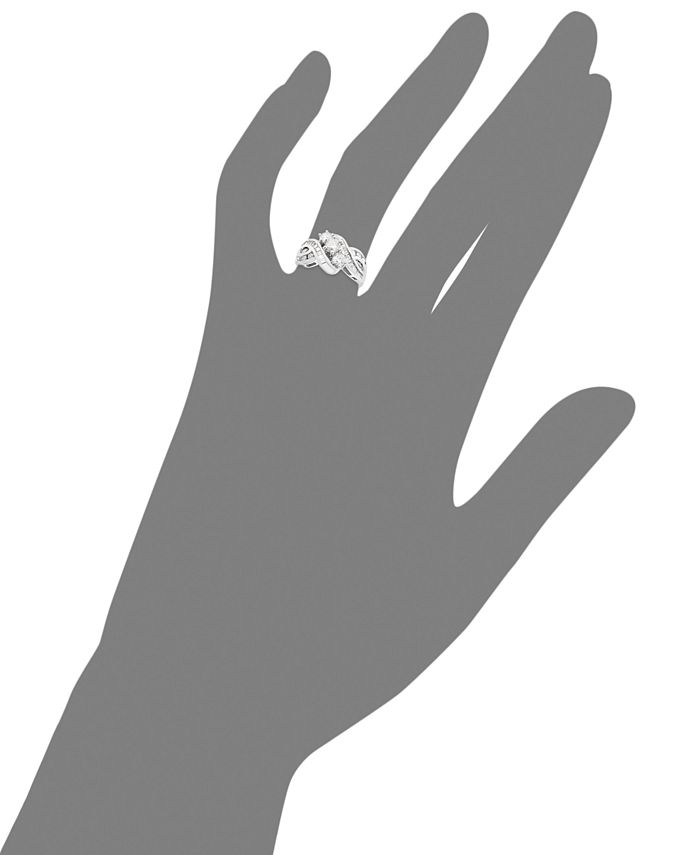 Macy's Three-Stone Diamond Braid Ring in 14k Yellow or White Gold (1 ct ...
