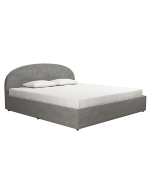 Mr. Kate Moon Upholstered Bed With Storage, King In Light Gray