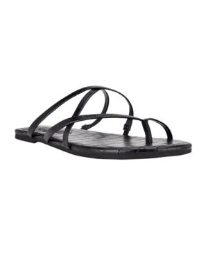 Nine West Women's Brice Strappy Toe Ring Flat Sandals Women's Shoes