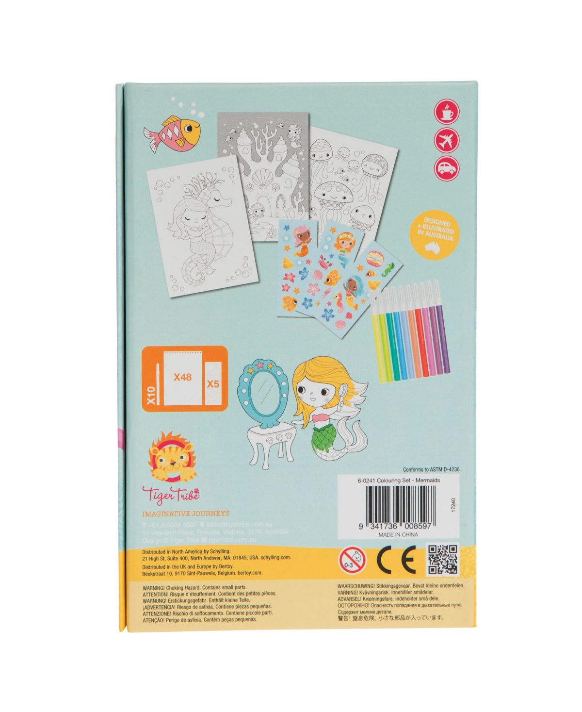 Tiger Tribe Mermaids Coloring Set with Markers and Stickers