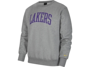 Nike Men's Los Angeles Lakers Heritage Courtside Sweatshirt In Gray