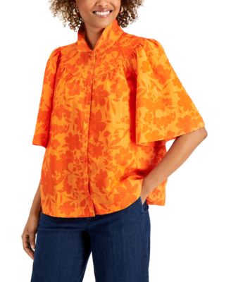 Petite Oversized Button-Down Top, Created for Macy's