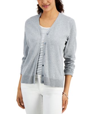 Karen Scott - V-Neck Button-Down Top, Created for Macy's