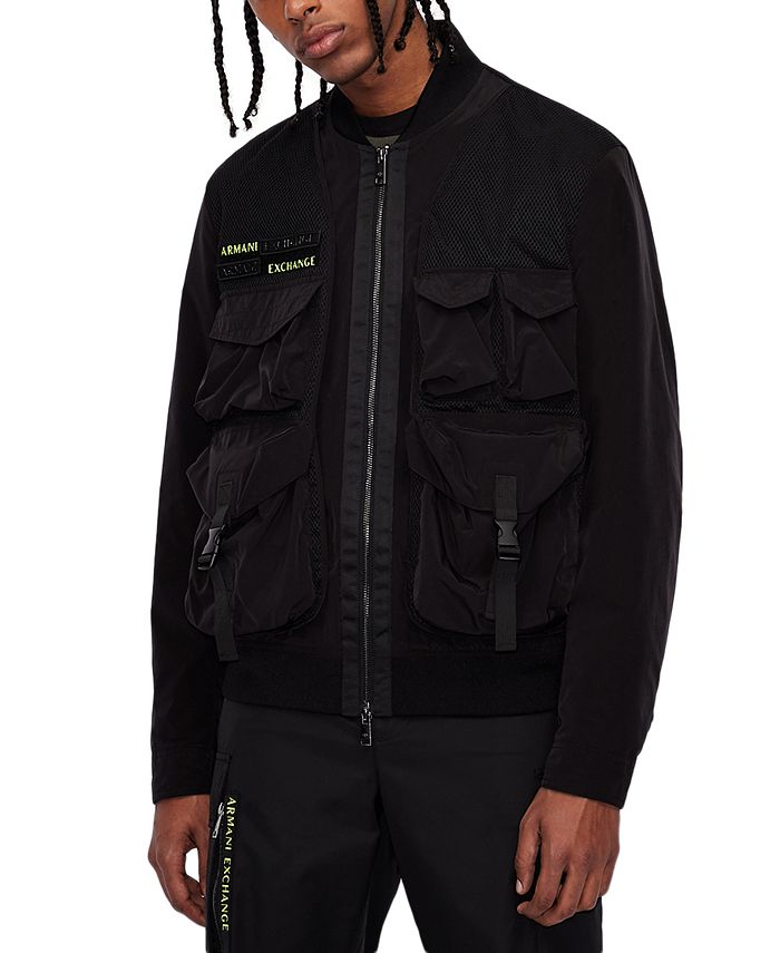 A|X Armani Exchange Nylon Utility Front Pockets Jacket & Reviews - Coats &  Jackets - Men - Macy's