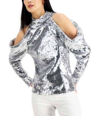 silver blouse macys