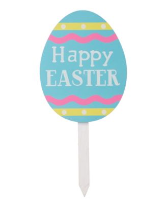 Set of 3 15"H Wooden Easter Egg Yard Stake