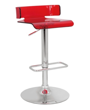 Shop Acme Furniture Rania Swivel Adjustable Stool In Red And Chrome