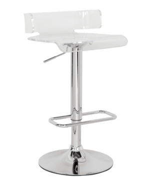 Shop Acme Furniture Rania Swivel Adjustable Stool In Clear And Chrome