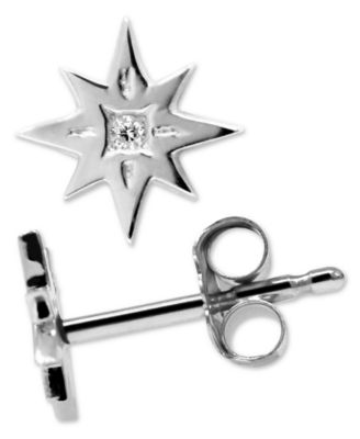 Jac + Jo by Anzie - Sapphire Accent Star Shaped Stud Earrings in Sterling Silver