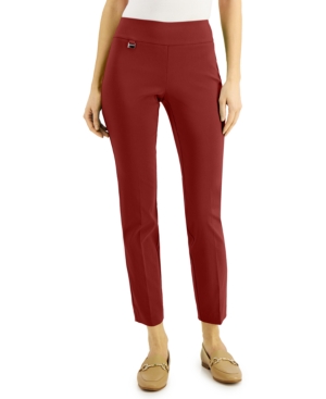 Alfani Tummy-control Pull-on Skinny Pants, Regular And Short Lengths, Created For Macy's In Cardinal Rouge