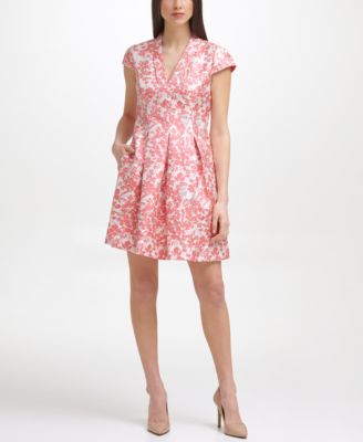 Vince Camuto - Petite Floral-Print Fit & Flare Dress
