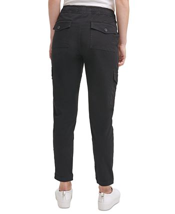 Calvin Klein Pants Women's XL Black Pull On Ankle Pants Zip Pockets  Drawstring