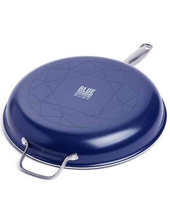 Blue Diamond Ceramic Nonstick 14 inch Open Frying Pan with Helper Handle