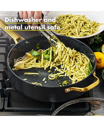 GreenPan Saute Pan Jumbo Cooker with Helper Handle and Lid, 4.5QT, Black