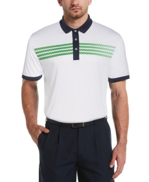Pga Tour Men's Performance Stretch Geo Stripe Polo Shirt