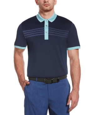 Pga Tour Men's Performance Stretch Geo Stripe Polo Shirt