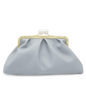 Zac Posen Lacey Soft Frame Leather Clutch In Dolphin