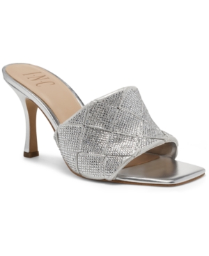Inc International Concepts Women's Liah Braided Slide Heels, Created For Macy's Women's Shoes In Silver Bling