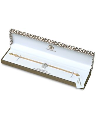 Cubic Zirconia Butterfly Charm Bismark Chain Bracelet