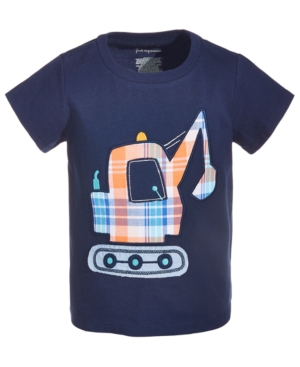 First Impressions Kids' Baby Boys Digger Cotton T-shirt, Created For Macy's In Navy Nautical