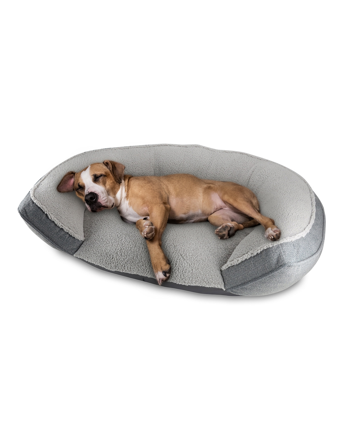 Arlee Step In Oval Round Cuddler Pet Dog Bed - Gray