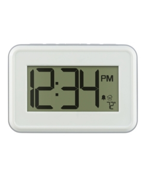 La Crosse Technology Digital Wall Clock With Temperature Countdown Timer In White