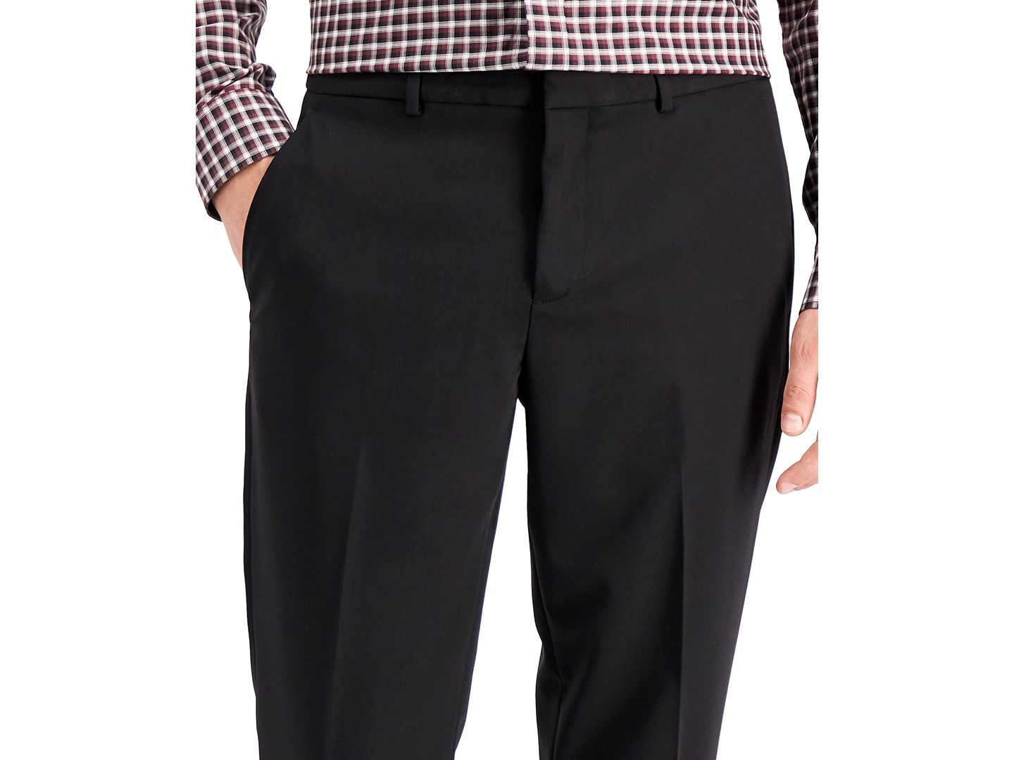 Мужские брюки Perry Ellis Portfolio Modern-Fit Stretch Solid Resolution, цвет: Чёрный однотонный — фото 3