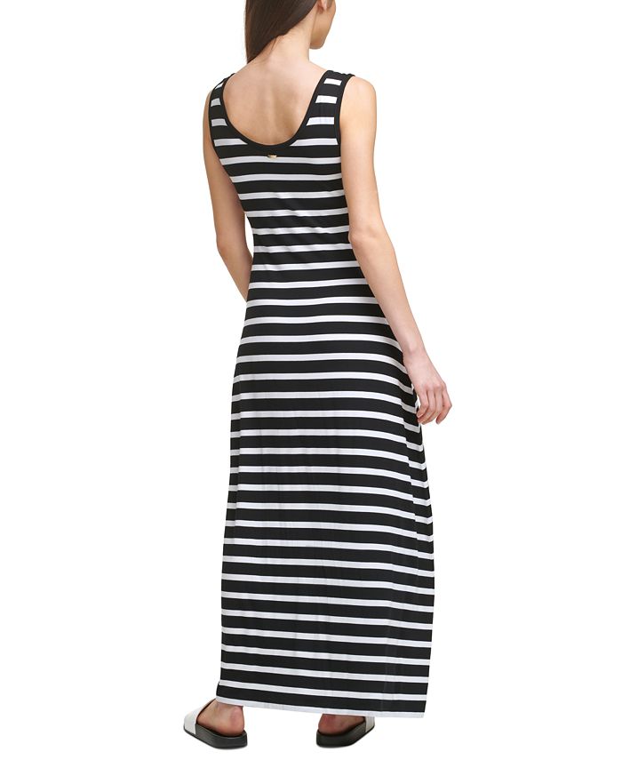 Calvin Klein Sleeveless Striped Dress - Macy's