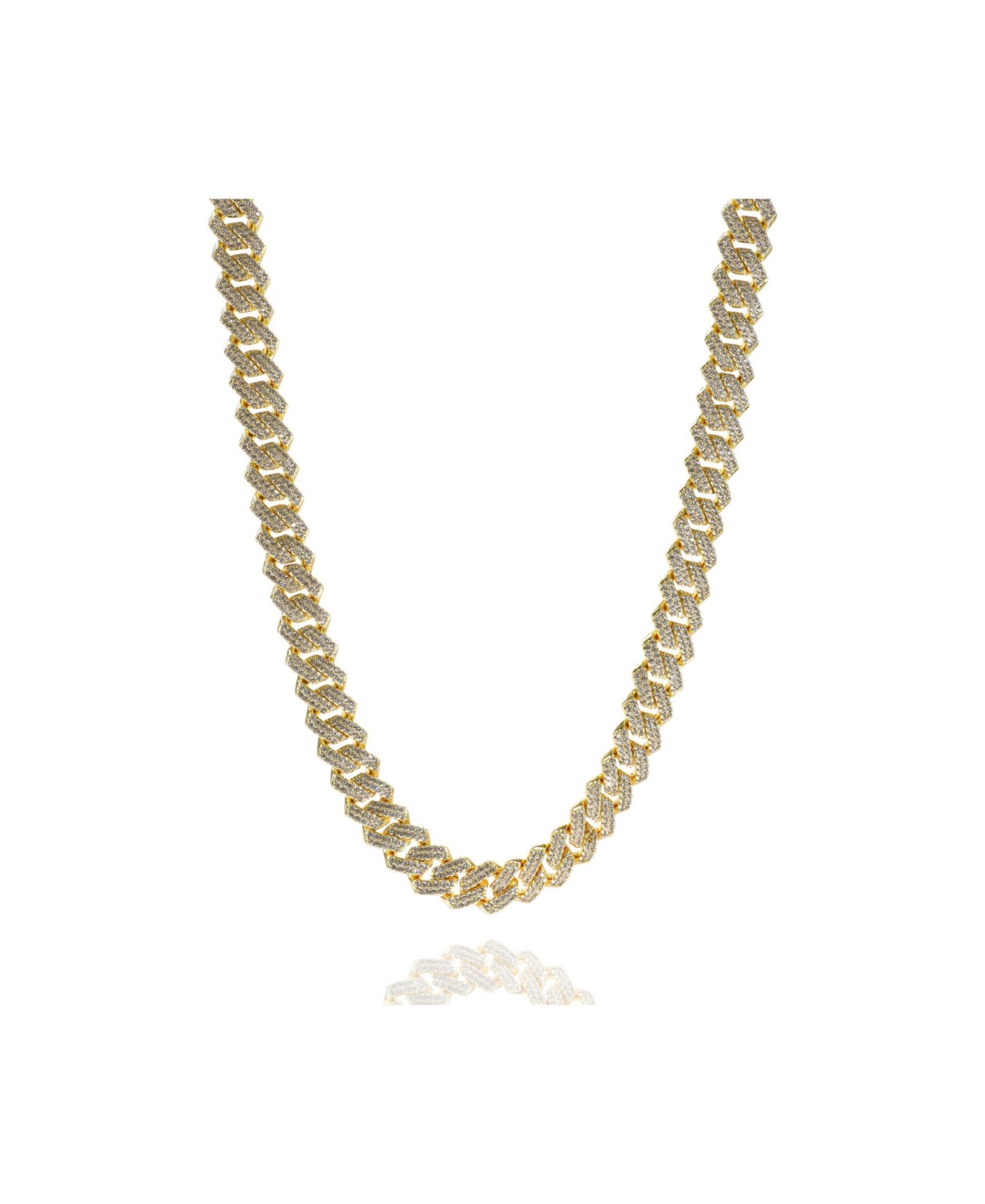 Frosty Link Collection Wide Necklace - Gold Tone