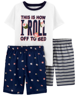 Little Boys Sushi Loose Fit Pajamas 3 Pieces