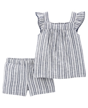 Carter's Baby Girls Striped Tee and Short Set 2 Pieces