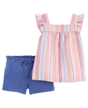 Carter's Baby Girls Striped Tee and Short Set 2 Pieces