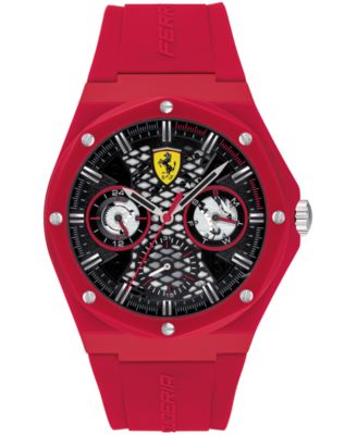 Ferrari - Men's Aspire Red Silicone Strap Watch 44mm