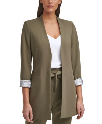 calvin klein collarless topper jacket