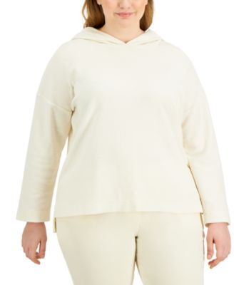plus size cashmere zip hoodie